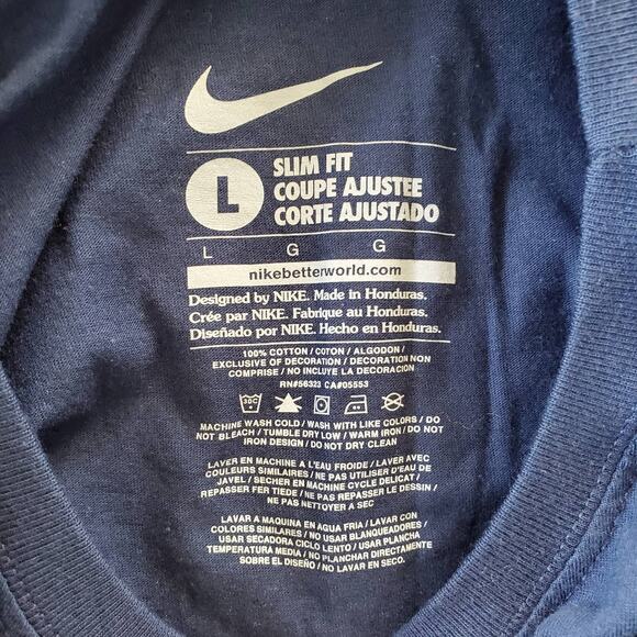 NIKE Women's Seattle Seahawks Russell Wilson Navy Blue Tee L Slim Fit - Picture 4 of 4